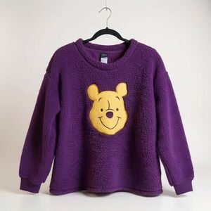 Disney Pooh Purple Fleece Sweatshirt  Winnie the Pooh on Front, size L 2 for $30